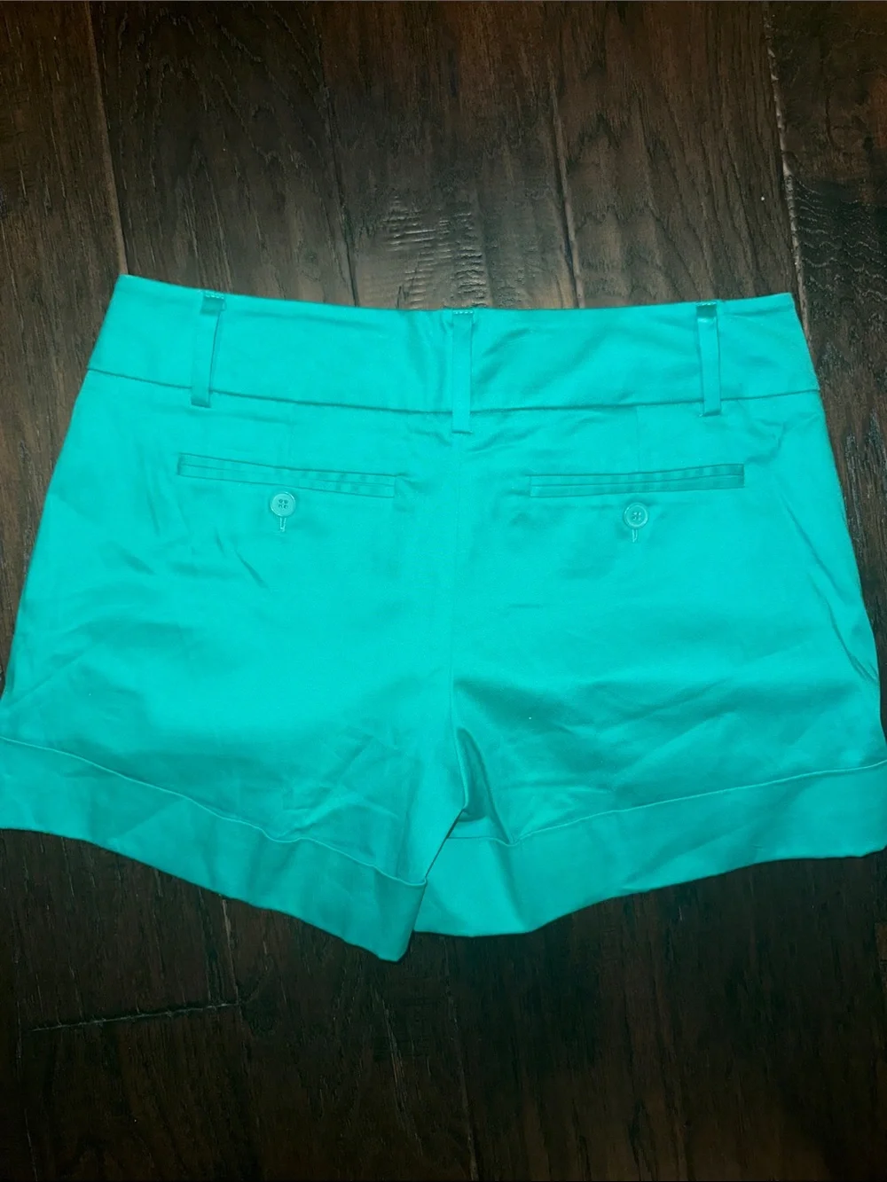 NWT New York & Company Women's Teal Stretch Chino Shorts 4